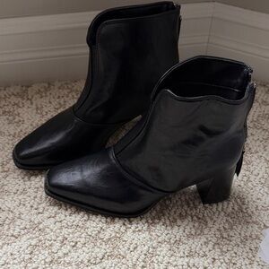 Classic Black Block-Heel Ankle Booties